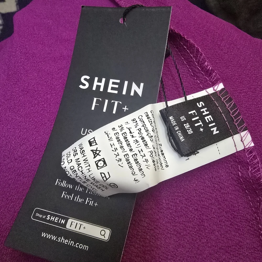 Shein Fit+ Berry Purple Crochet Floral Neck Tank Cami Size 28/30 - Picture 7 of 7